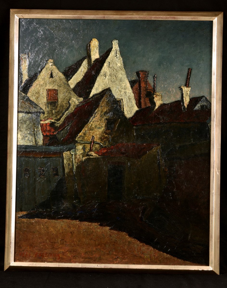 Large Painting Kees Bastiaans. Dutch Expressionist-photo-2