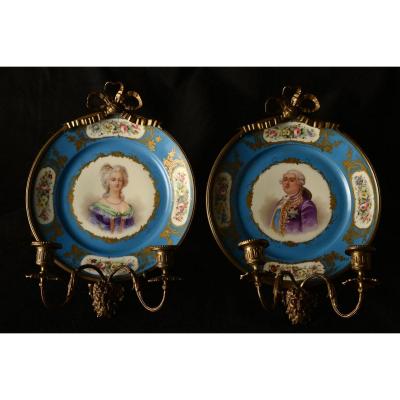 Louis XVI Et Marie Antoinette. Porcelaine 1870