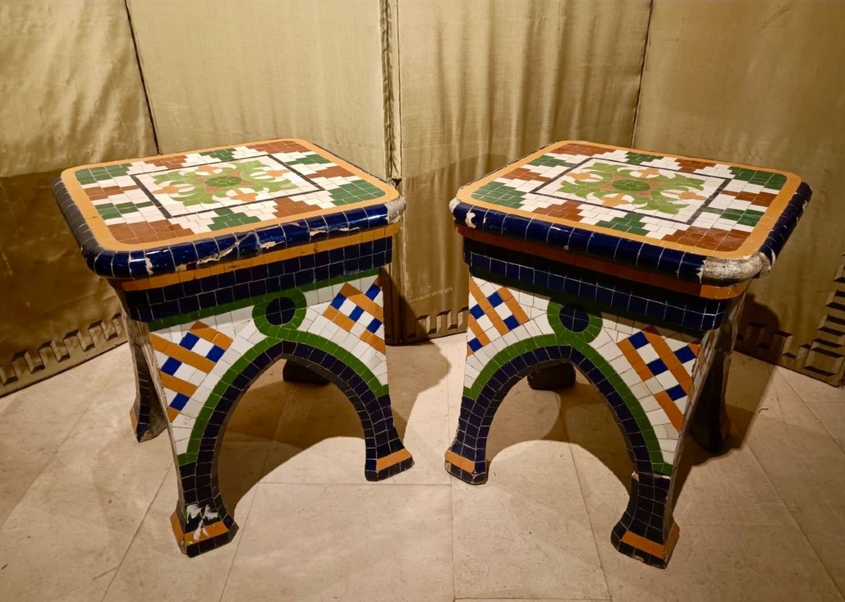 Pair Of Ceramic Stools 