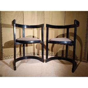 Pair Of Painted Wooden Armchairs