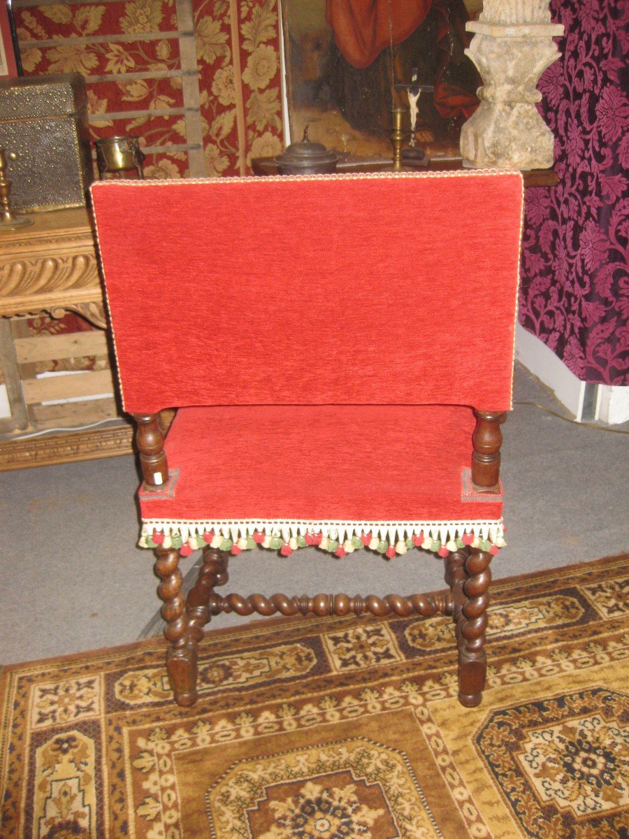 Chaise à Bras Torsadée Louis XIII .-photo-2