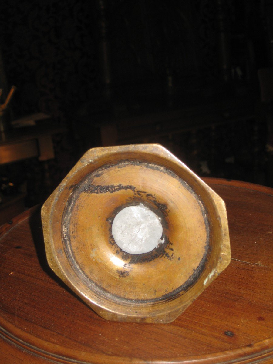 Louis XIII Faceted Candlestick.-photo-2