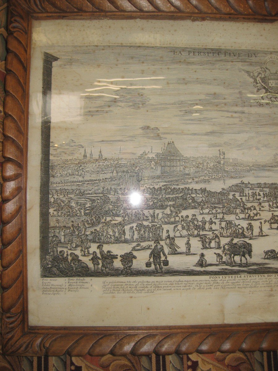 Engraving By Stefano Della Bella: The Perspective Of The Pont Neuf From Paris 1646.-photo-2