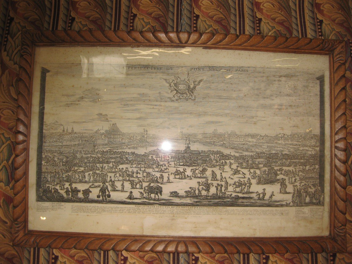 Engraving By Stefano Della Bella: The Perspective Of The Pont Neuf From Paris 1646.-photo-4