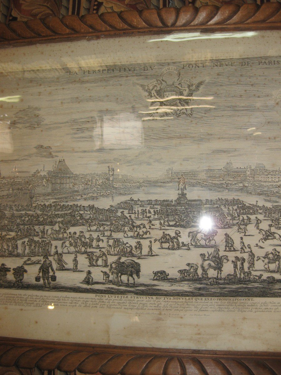 Engraving By Stefano Della Bella: The Perspective Of The Pont Neuf From Paris 1646.-photo-1