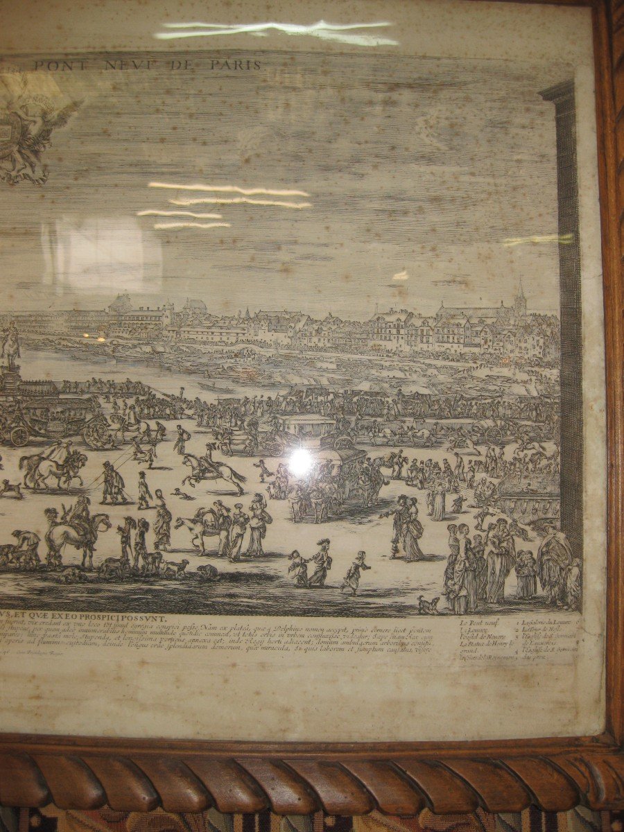 Engraving By Stefano Della Bella: The Perspective Of The Pont Neuf From Paris 1646.-photo-2