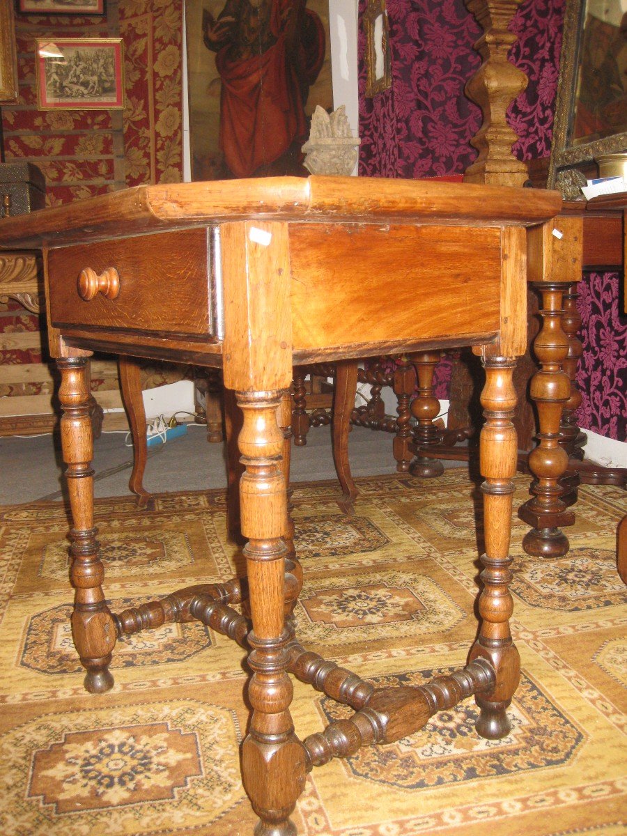 Table de salon Louis XIII XVII° Plateau En Cabaret .-photo-2