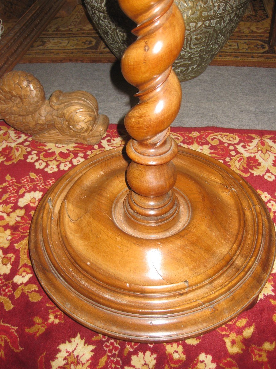 19th Century Bolster With Double Evolution In Blond Walnut.-photo-3