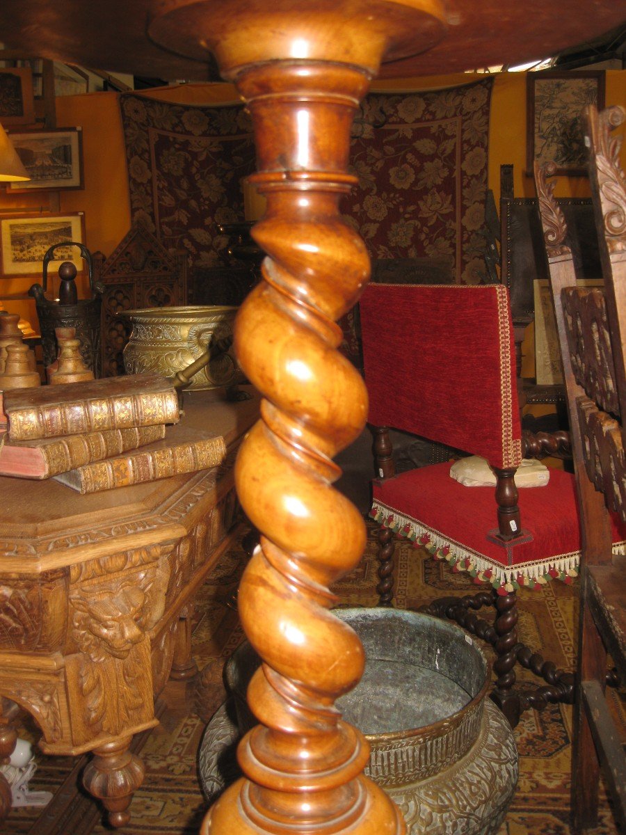 19th Century Bolster With Double Evolution In Blond Walnut.-photo-4