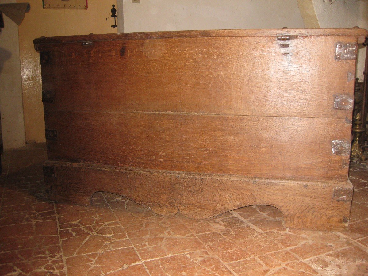 Travel Chest In Mesh Oak Late 16th Century Early 17th Century.-photo-2