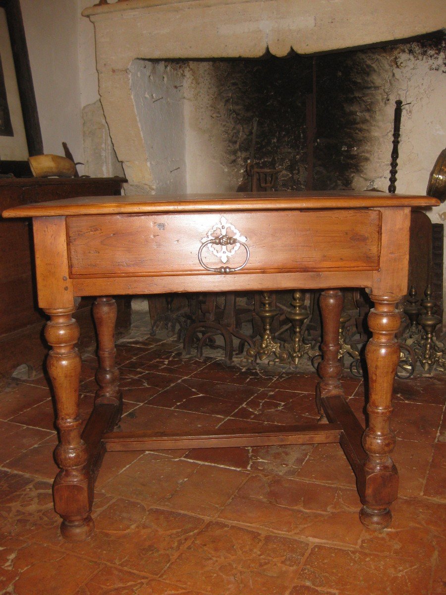 Table En Merisier Louis XIV .-photo-2