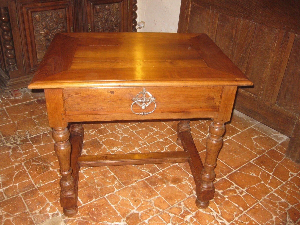 Louis XIV Cherry Wood Table.