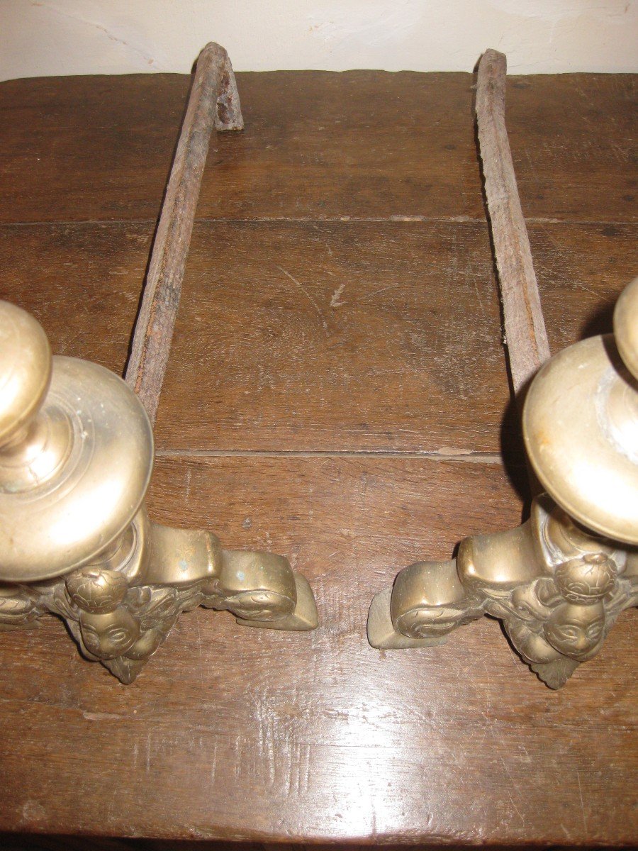 Pair Of 17th Century "marmouset" Andirons.-photo-3