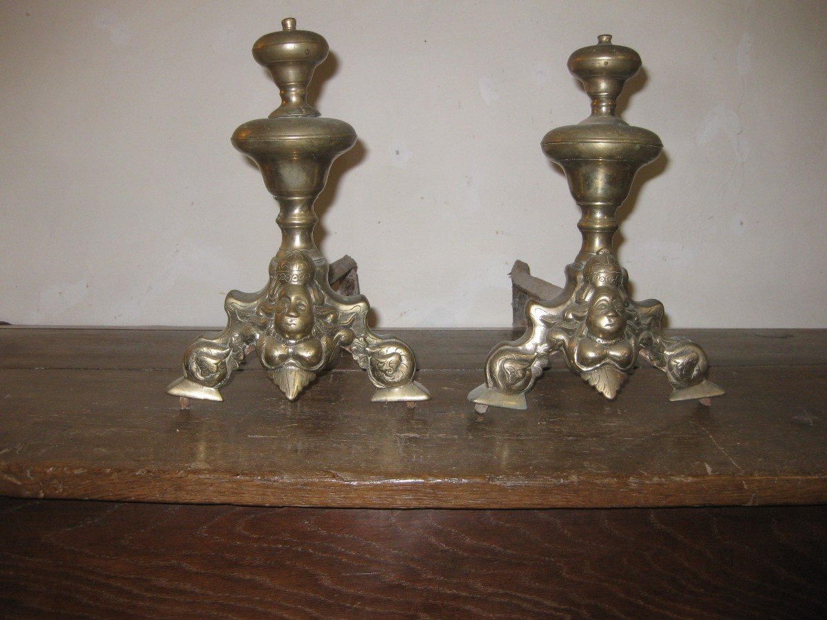 Pair Of 17th Century "marmouset" Andirons.