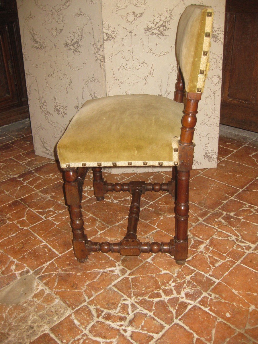 Chaise XVII° En Noyer .-photo-2