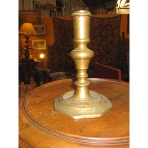 Louis XIII Brass Candlestick.
