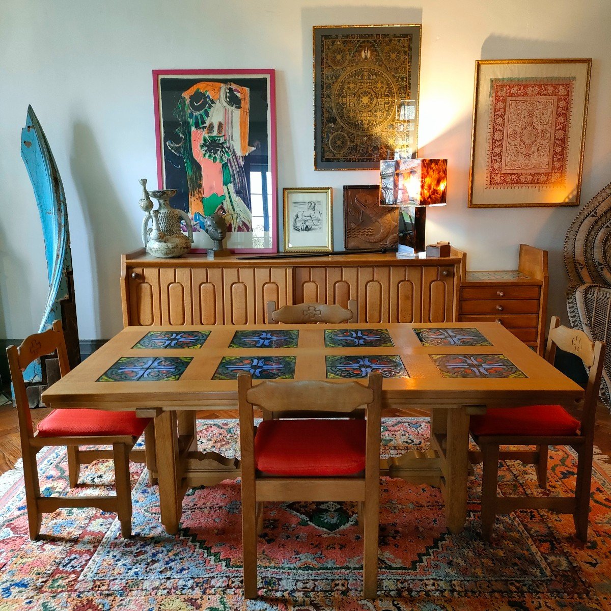 Guillerme Et Chambron - Large Table And Chairs-photo-2