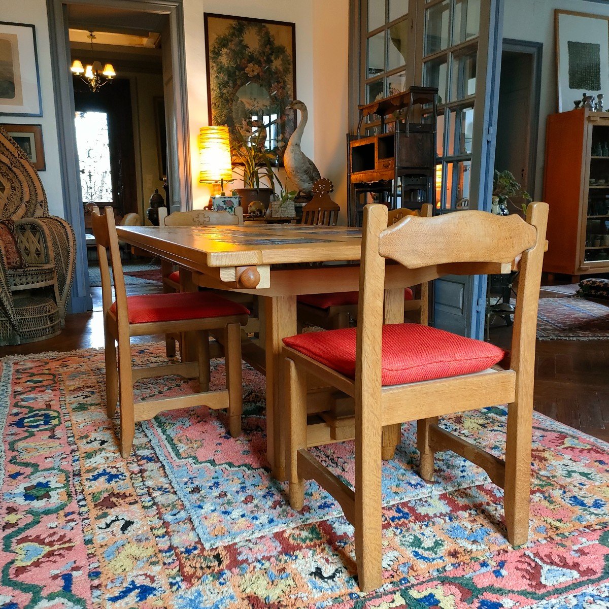 Guillerme Et Chambron - Grande Table Et Chaises-photo-2