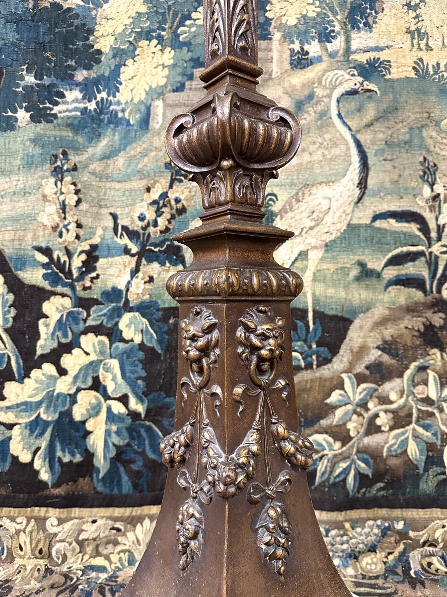 Cast Iron Floor Lamp In Louis XIV Style, Napoleon III Period-photo-2