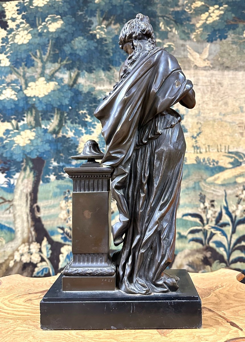 Bronze Of Woman In The Antique In The Taste Of Pradier, Late Nineteenth-photo-3