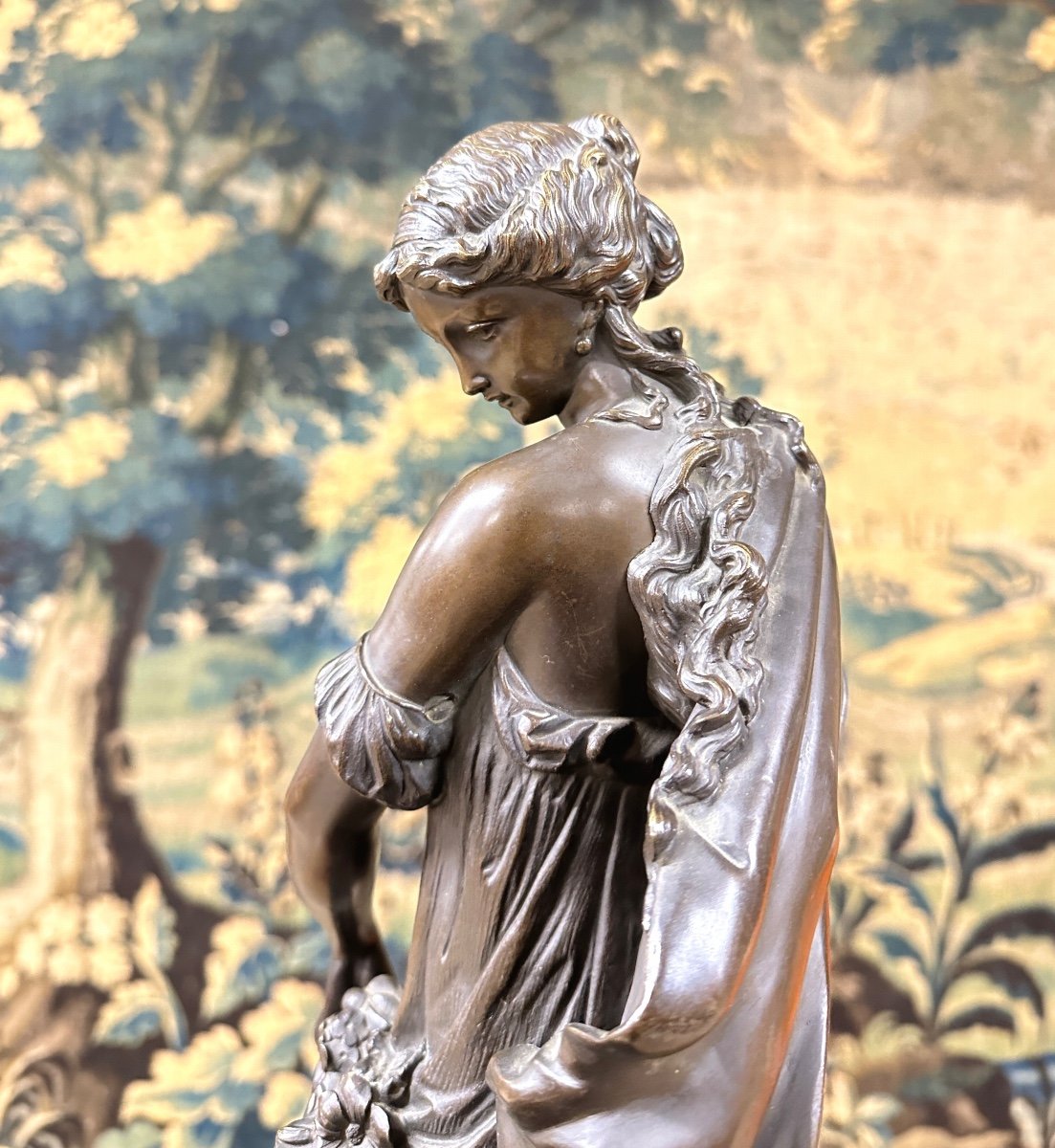 Bronze Of Woman In The Antique In The Taste Of Pradier, Late Nineteenth-photo-4