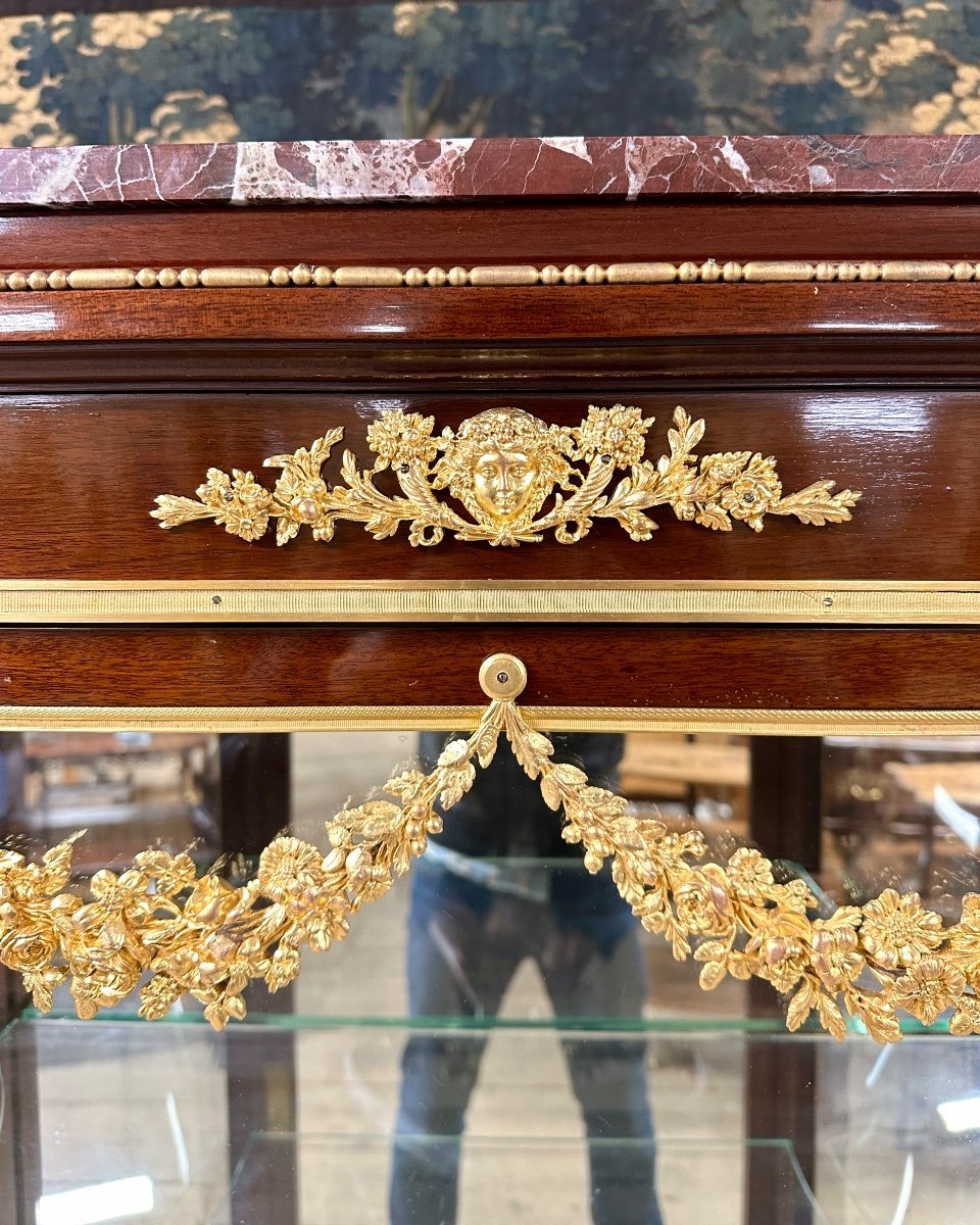 Showcase In Marquetry And Gilt Bronze From Napoleon III Period, Transition Style-photo-2