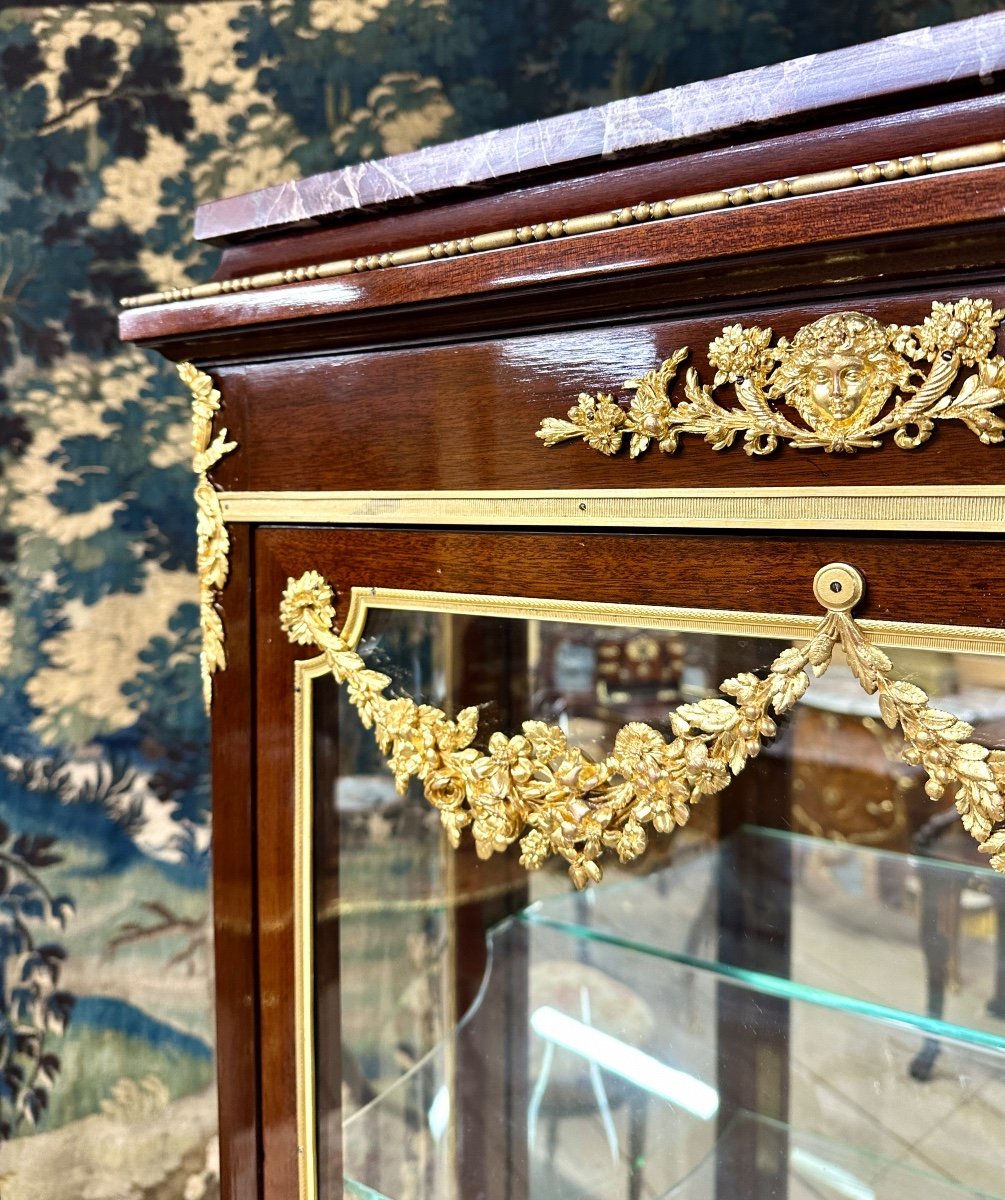 Showcase In Marquetry And Gilt Bronze From Napoleon III Period, Transition Style-photo-5