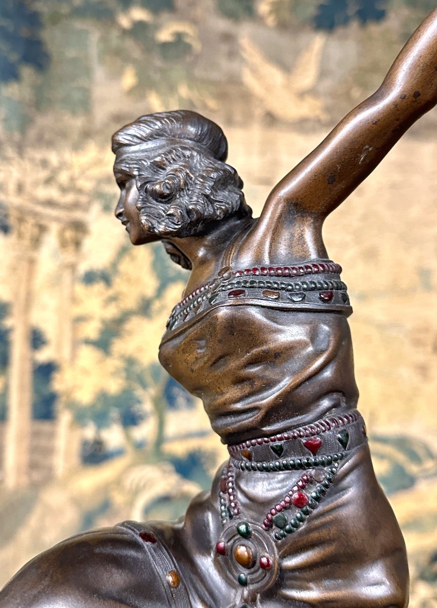 Paul Philippe - "the Russian Dancer", Bronze Sculpture Enhanced With Polychrome Enamels, Art Deco-photo-2