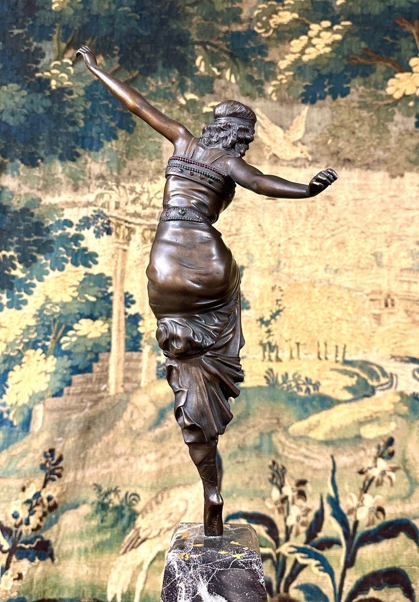 Paul Philippe - "the Russian Dancer", Bronze Sculpture Enhanced With Polychrome Enamels, Art Deco-photo-4