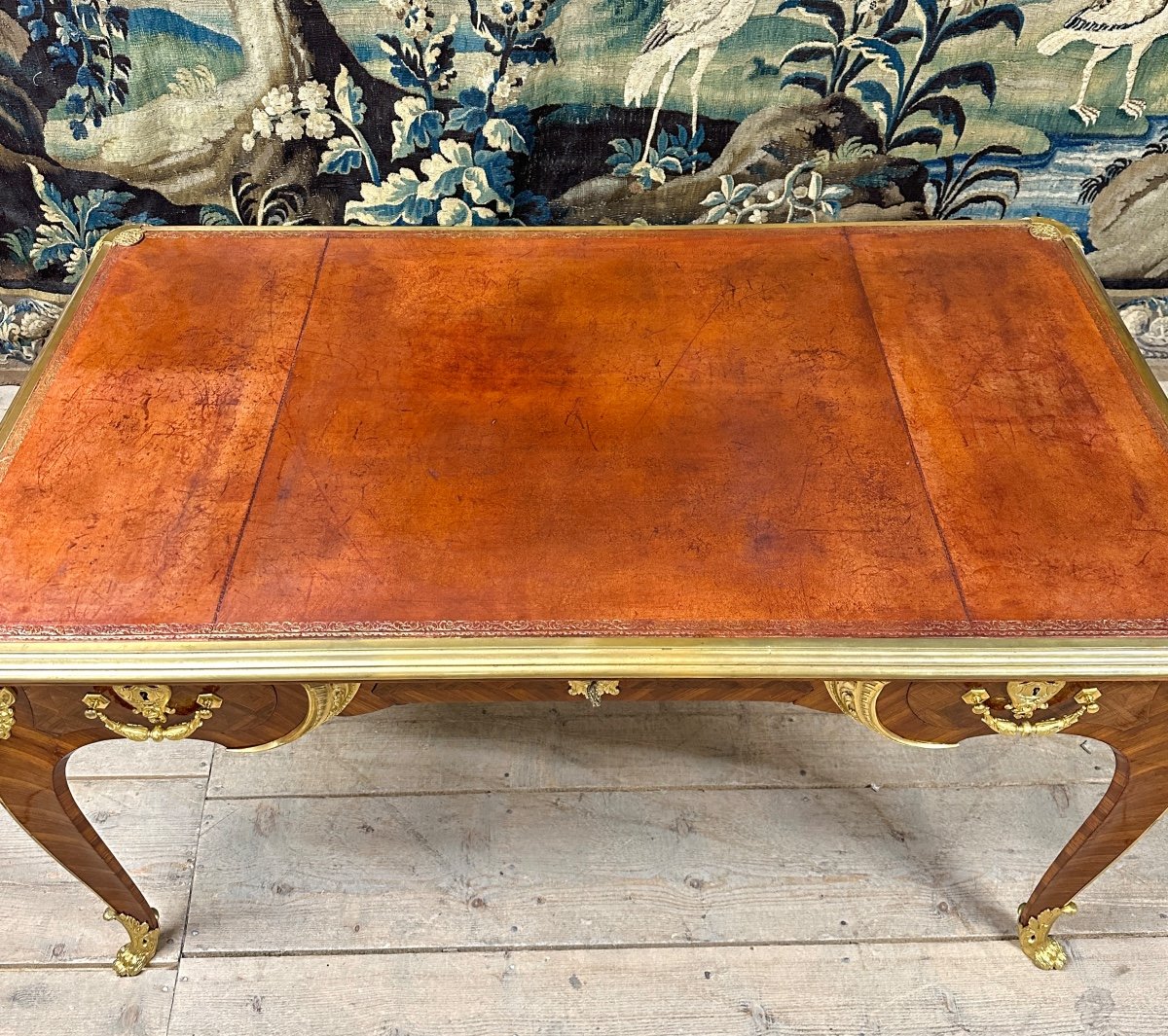 Louis XV Style Desk In Marquetry And Gilt Bronze. Napoleon III-photo-3