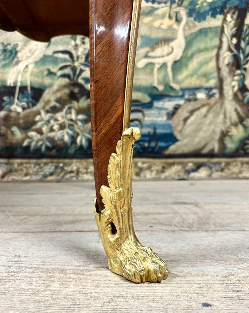 Louis XV Style Desk In Marquetry And Gilt Bronze. Napoleon III-photo-6