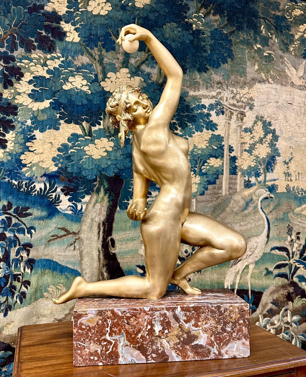 Affortunato Gory - The Juggler, Bronze Of A Dancing Woman From The Art Deco Period. Circa 1920-photo-2