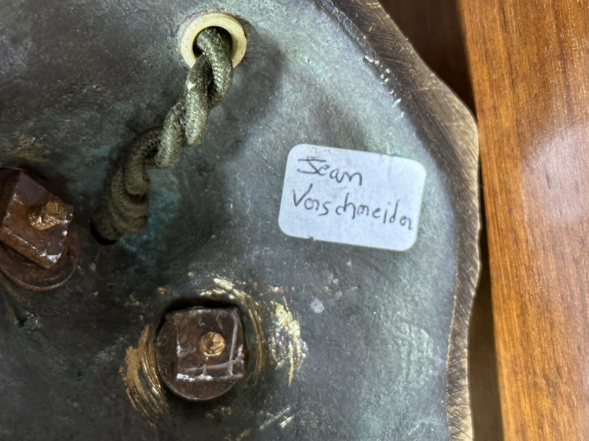 Jean Verschneider - Lampe En Bronze à Décor D’un Bébé Et De Champignons. époque Art Nouveau-photo-7