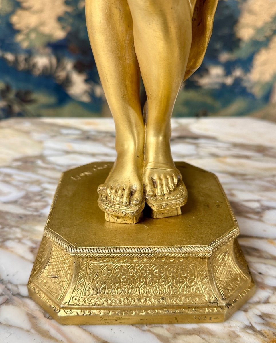 Tony Noël - Oriental Dancer Or "odalisque", Gilded Bronze Sculpture Circa 1900-photo-3