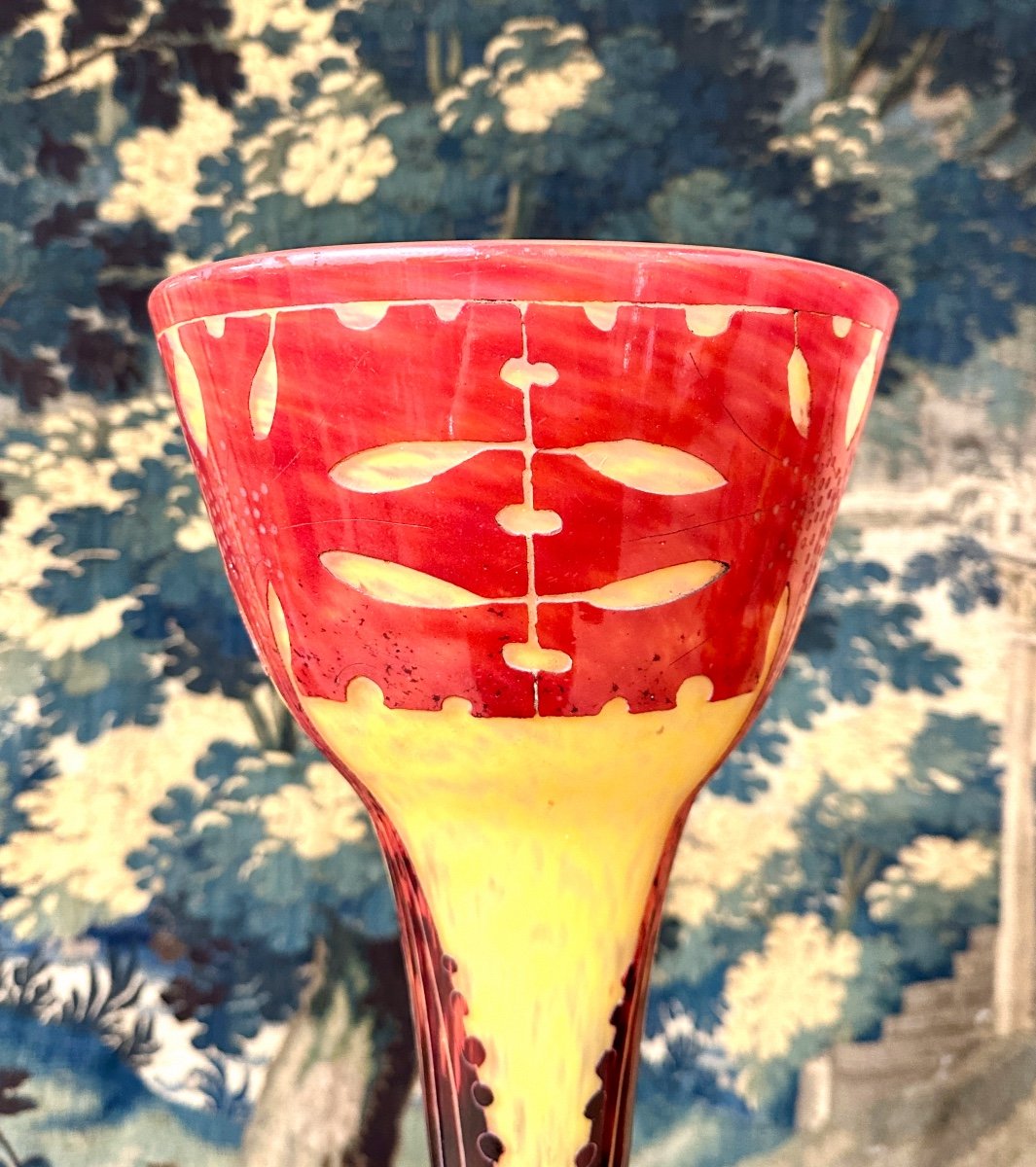 Charles Schneider Pour Le Verre Français, Vase Modele Amarantes, Pâte De Verre Art Deco-photo-2