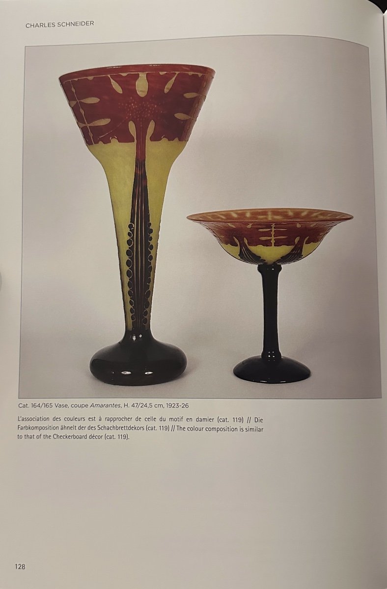 Charles Schneider Pour Le Verre Français, Vase Modele Amarantes, Pâte De Verre Art Deco-photo-7