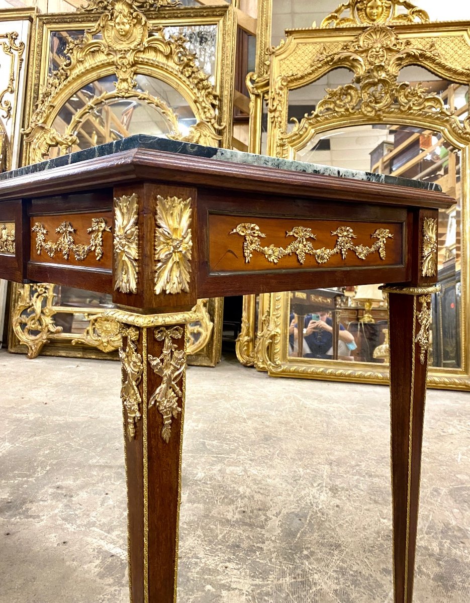 Table De Milieu d'époque Napoléon III Ornée De Bronzes Dorés, Style Louis XVI-photo-1