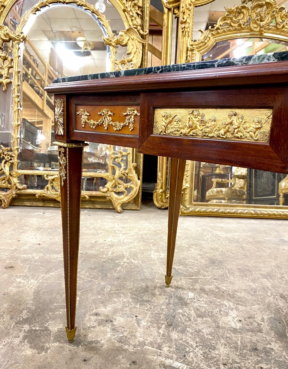 Table De Milieu d'époque Napoléon III Ornée De Bronzes Dorés, Style Louis XVI-photo-8