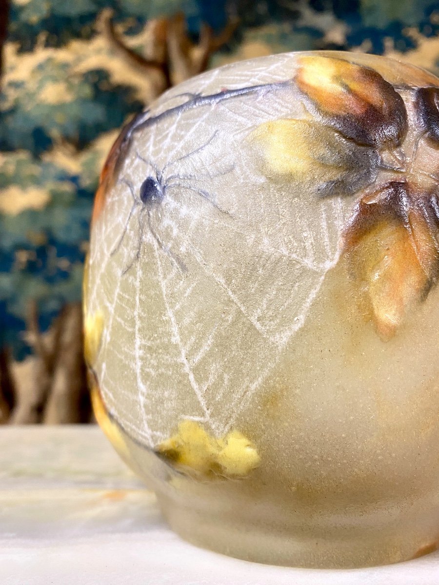 Gabriel Argy-rousseau - Spiders And Brambles Vase, In Glass Paste, 1920, Signed-photo-1