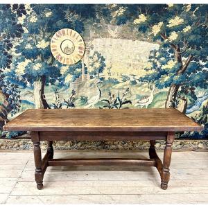 Large Wooden Farm Table With Spacer, 19th Century 