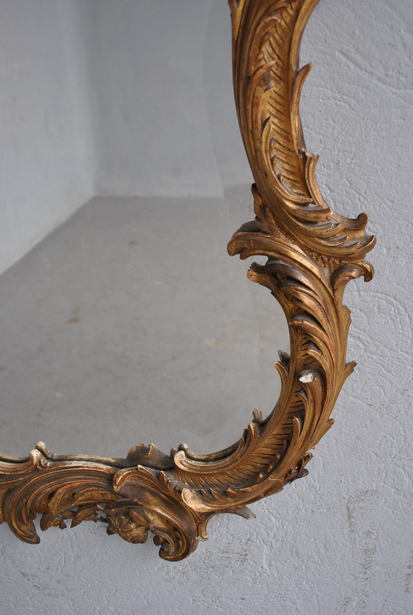 Miroir En Stuc Doré Rocaille époque XIXème-photo-5