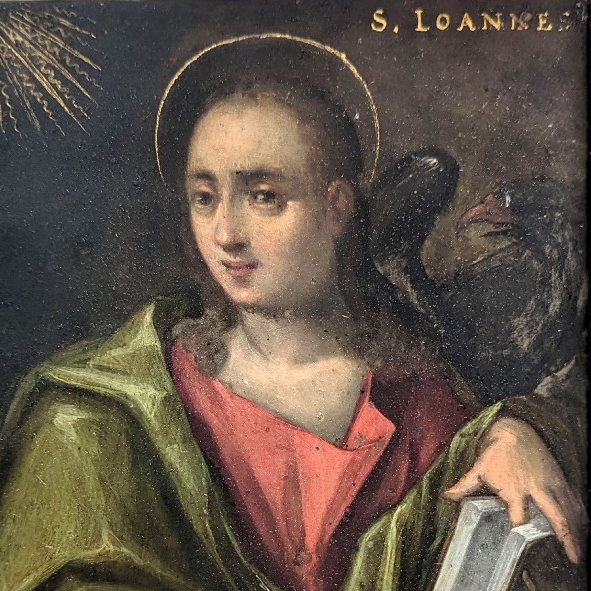 Painting On Copper XVII Portraits Of Saint Marc And Sainte Loannes-photo-1