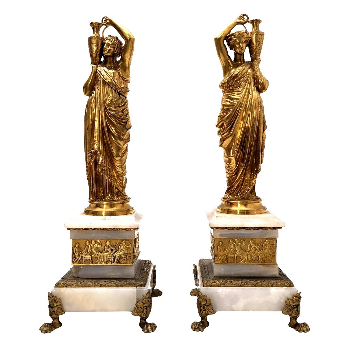 Sappho Gilt Bronze And Onyx Trim By Alexandre Schoenewerk-photo-4