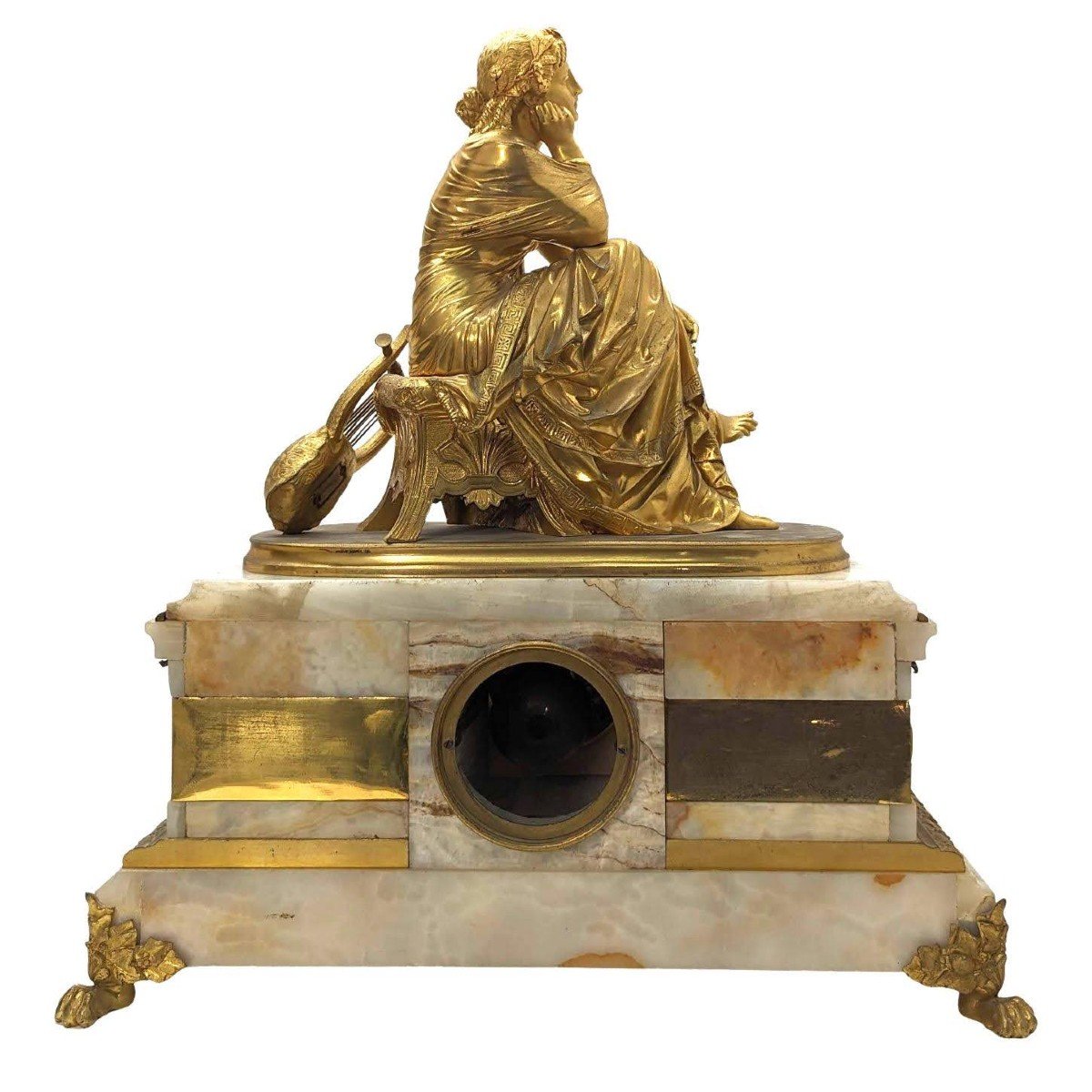 Sappho Gilt Bronze And Onyx Trim By Alexandre Schoenewerk-photo-5