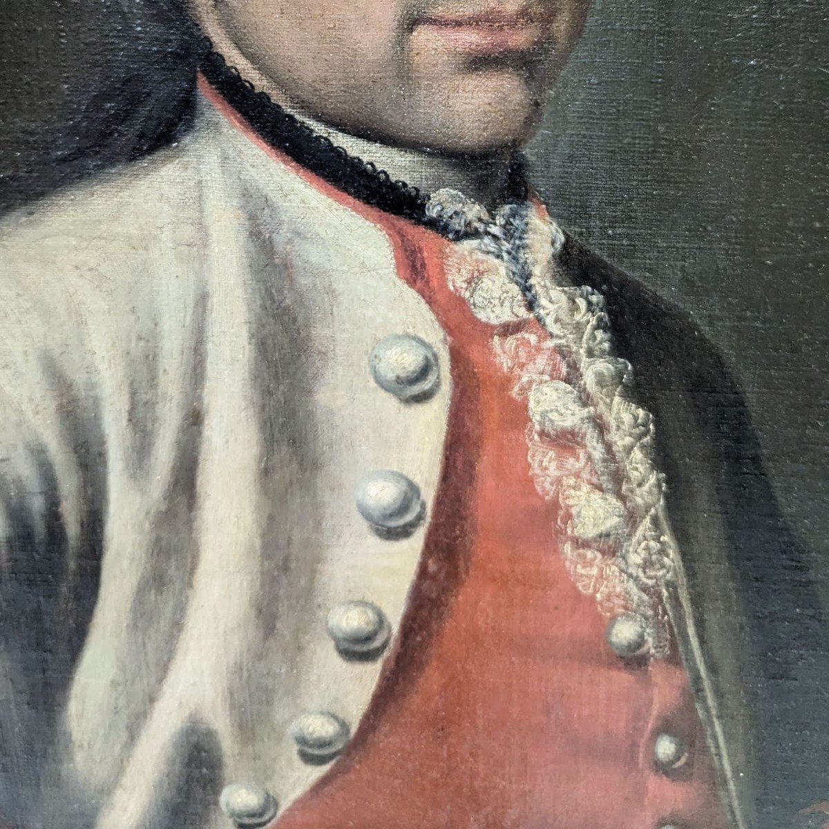 Portrait d'Homme Aux Armoiries  école Française Ou Espagnole  d'époque XVIIIème  -photo-3