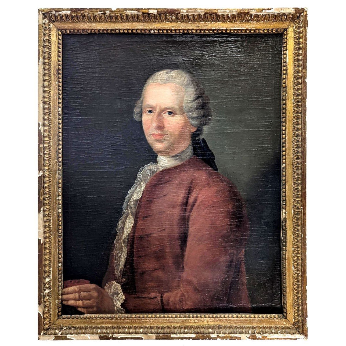 Portrait Of A French School Man From The 18th Century-photo-3