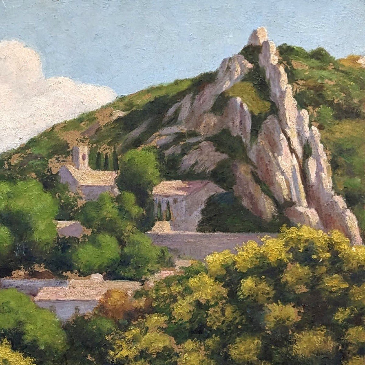 Huile Sur Toile Scène Pastorale école Provençale Rémy Mayan (1877-1961) -photo-4