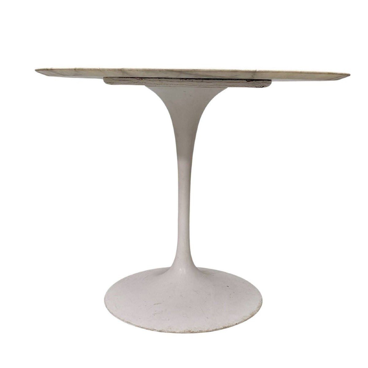 Guéridon Table Ronde De Eero Saarinen Plateau Marbre édition Knoll International  Diam  92 Cm-photo-1