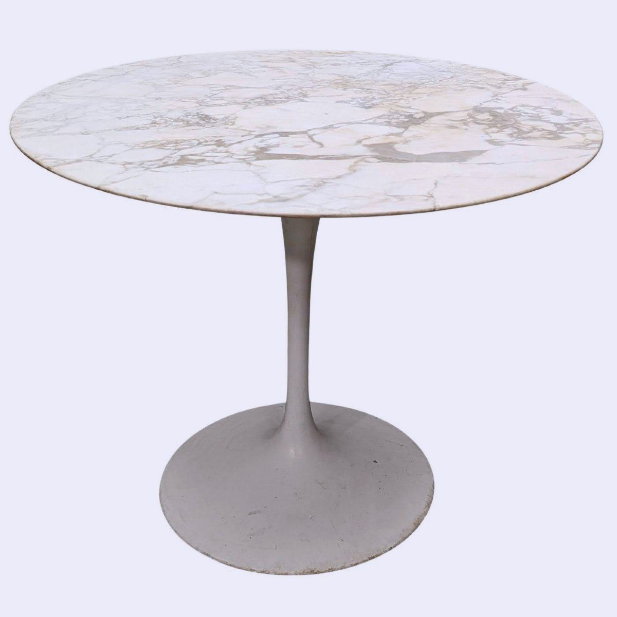 Guéridon Table Ronde De Eero Saarinen Plateau Marbre édition Knoll International  Diam  92 Cm