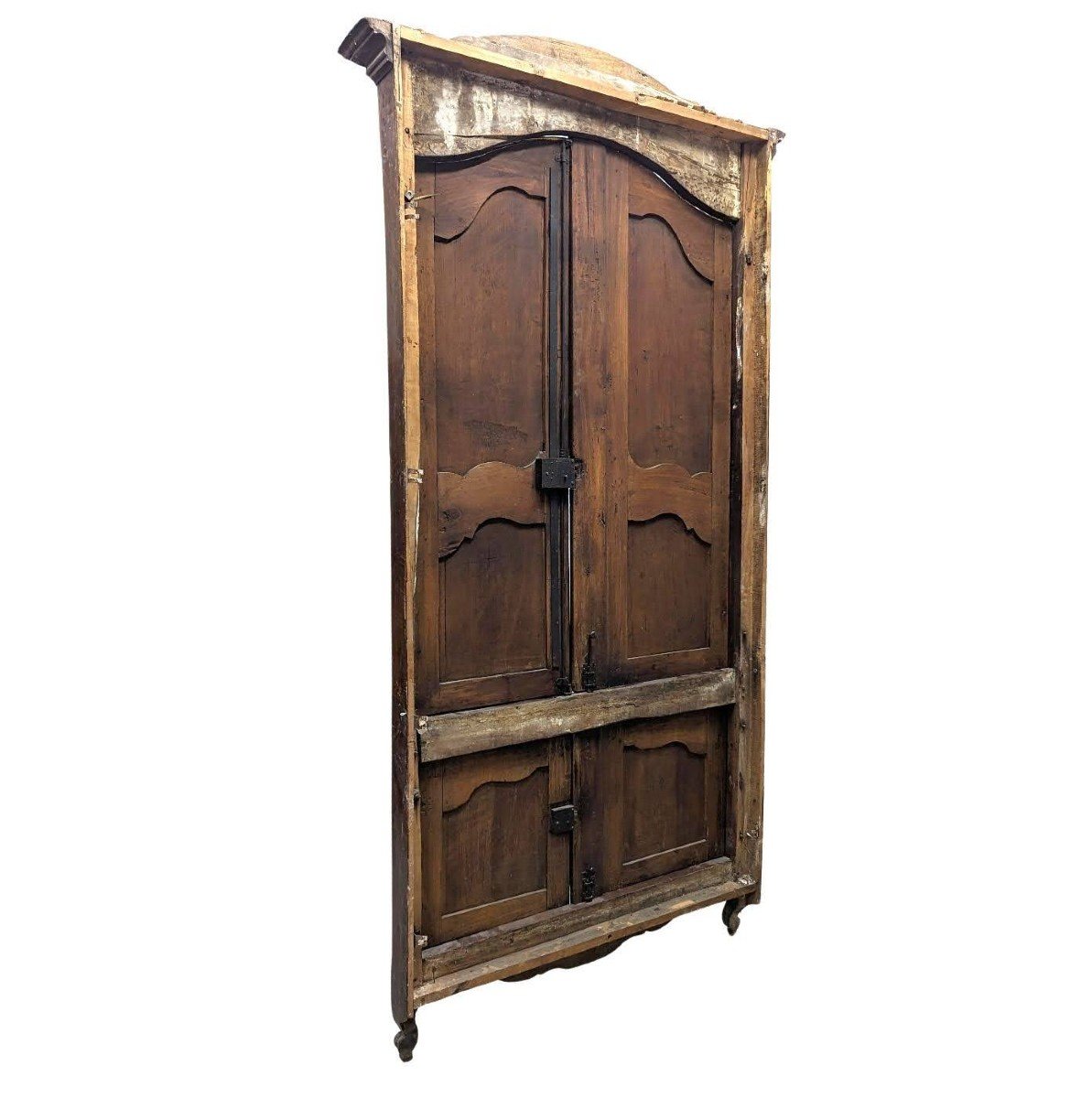 Louis XV Cupboard Facade, 18th Century In Walnut-photo-4